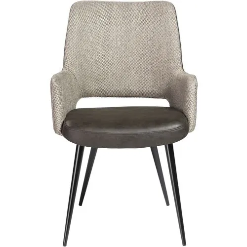 Ava Armchair - Light Gray/Dark Gray - Black