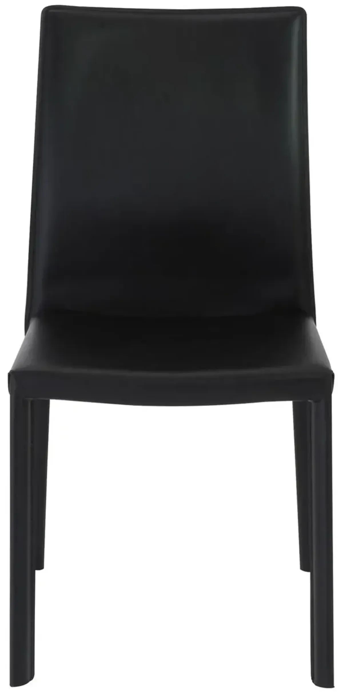 S/2 Callen Side Chairs, Black Faux Leather