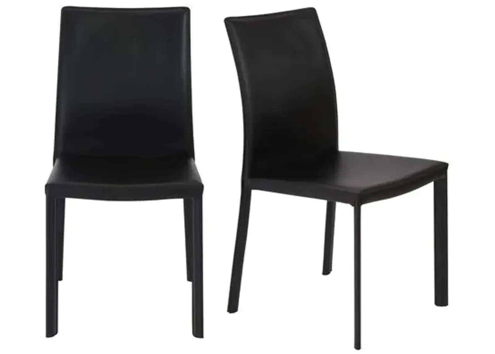 Set of 2 Callen Side Chairs - Black Faux Leather