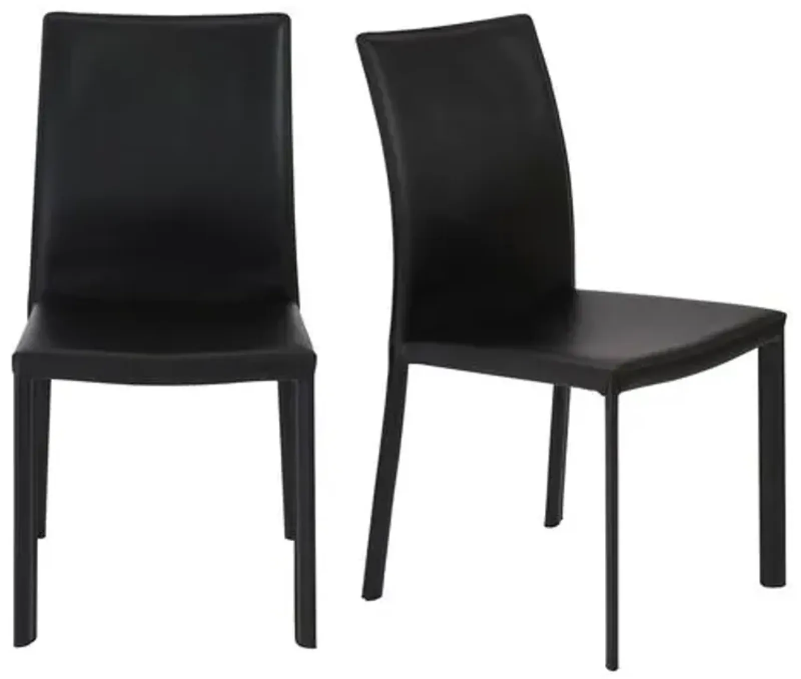 Set of 2 Callen Side Chairs - Black Faux Leather