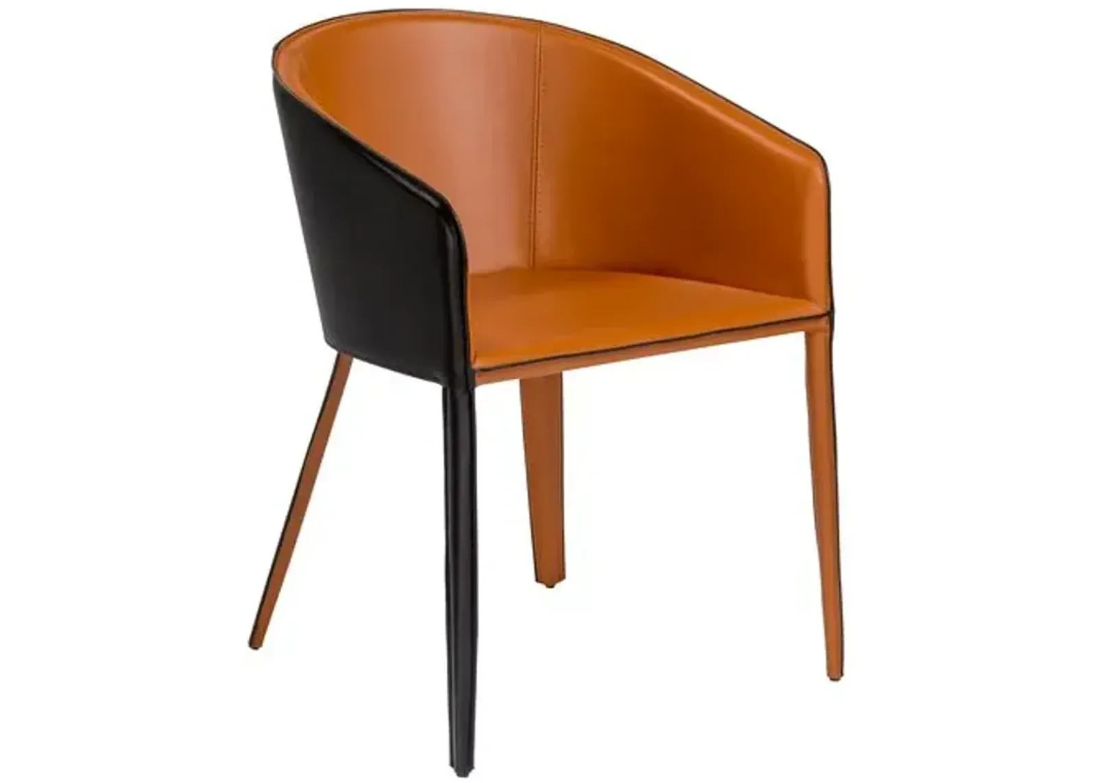 Casey Leatherette Armchair - Cognac/Black - Brown