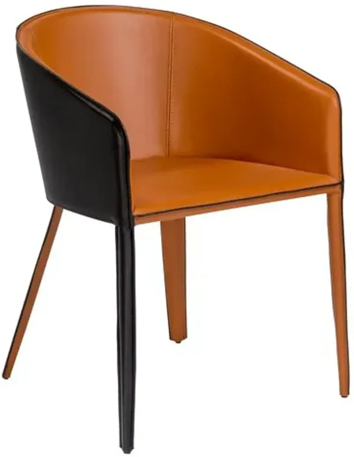 Casey Leatherette Armchair - Cognac/Black - Brown