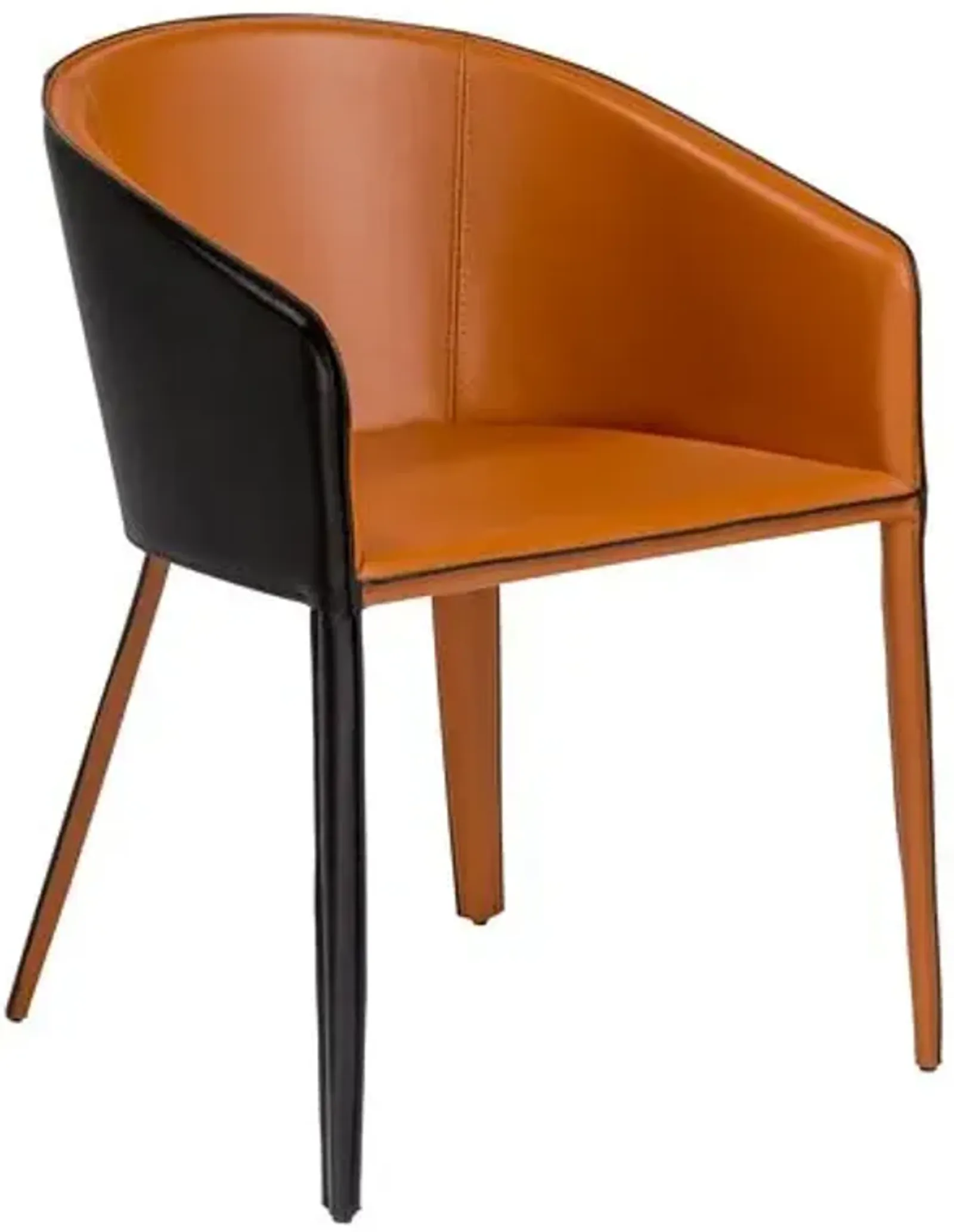 Casey Leatherette Armchair - Cognac/Black - Brown