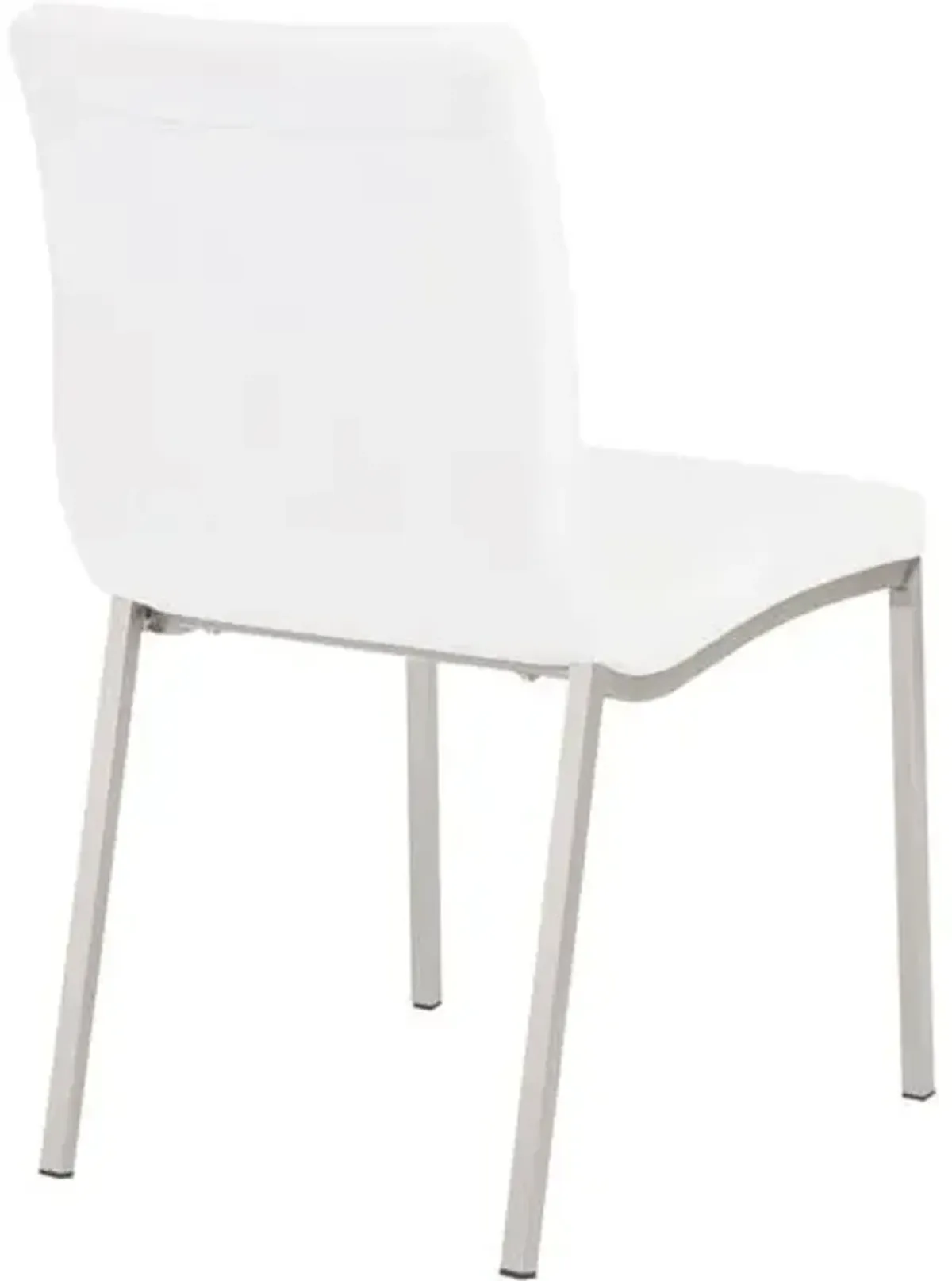 Set of 2 Mia Side Chairs - Steel/White Faux Leather