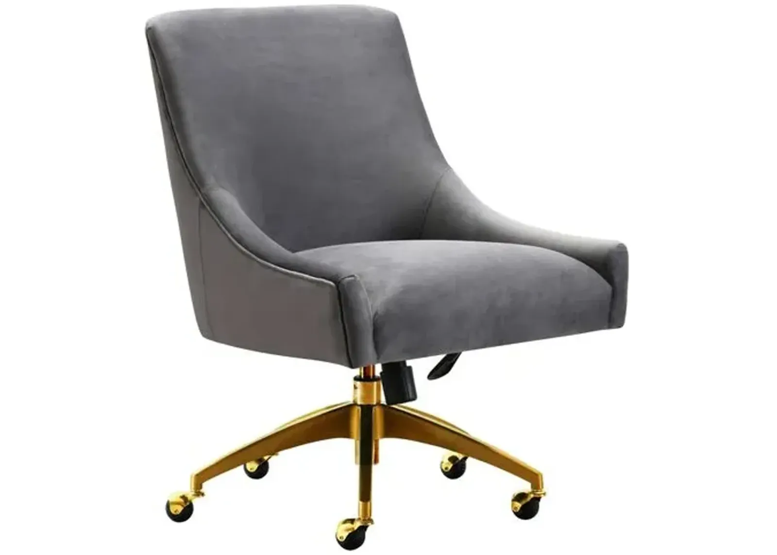 Georgia Swivel Desk Chair - Gray Velvet