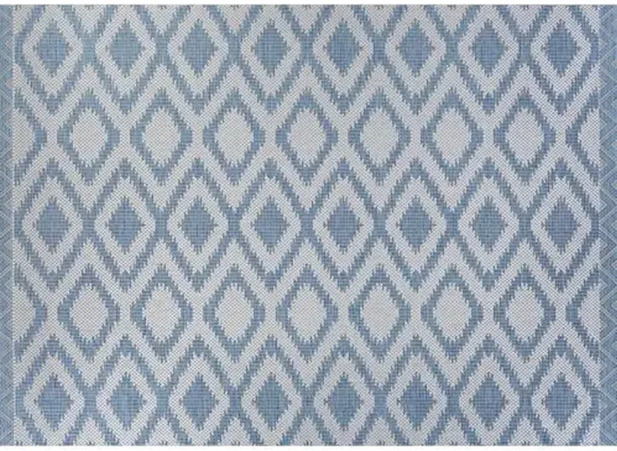 Song Outdoor Rug - Blue/Ivory - Blue