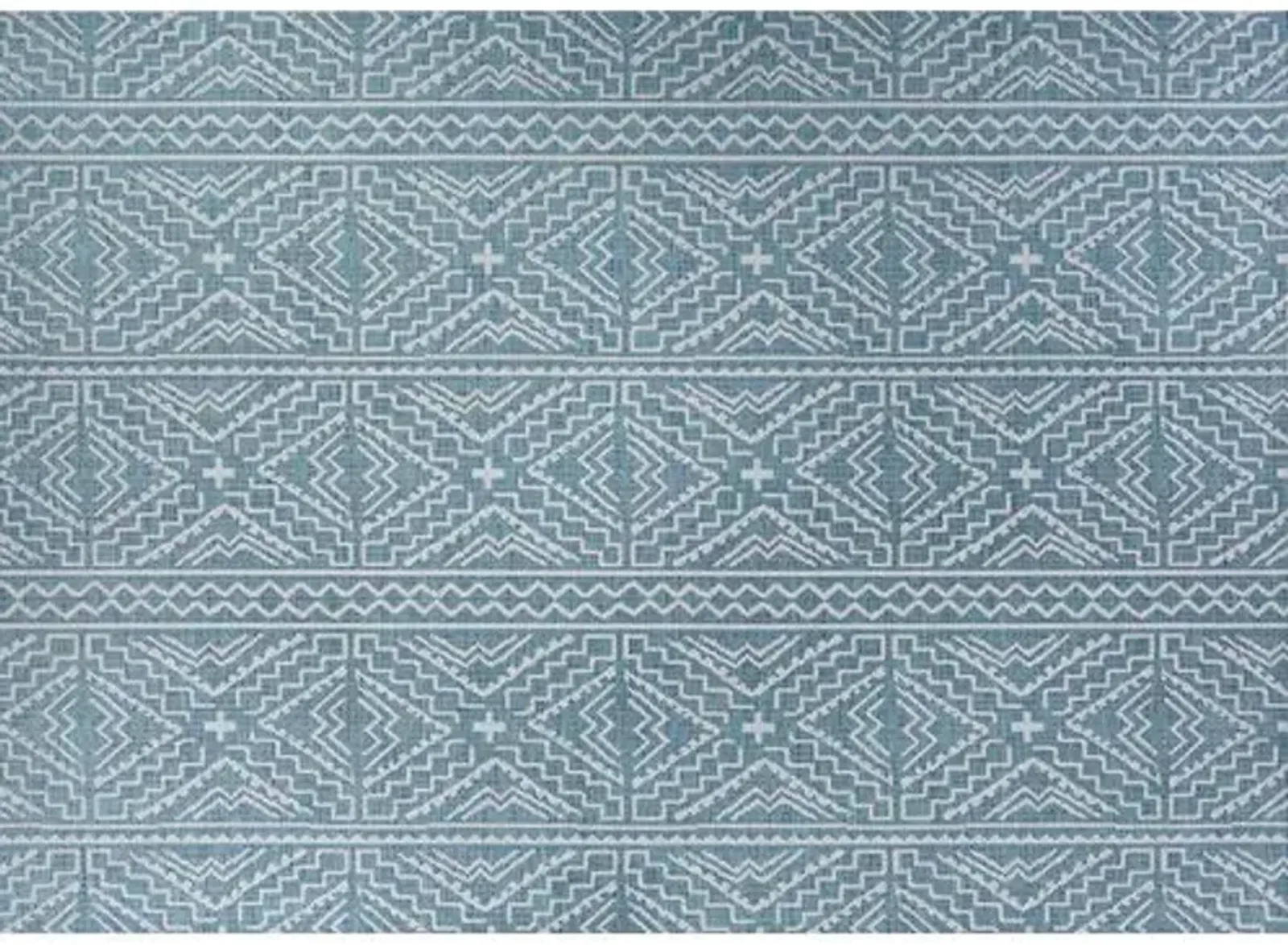 Antoine Outdoor Rug - Turquoise/Ivory - Blue - Blue