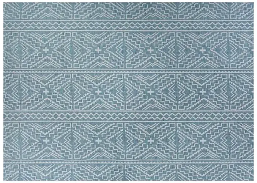 Antoine Outdoor Rug - Turquoise/Ivory - Blue - Blue