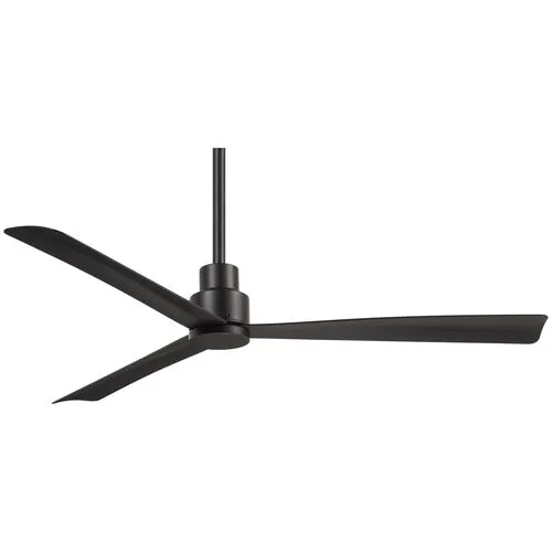 Simple Ceiling Fan - Coal - Black - 3 Blades - 3 Blades, Hardwired, Hand-Held Remote Control