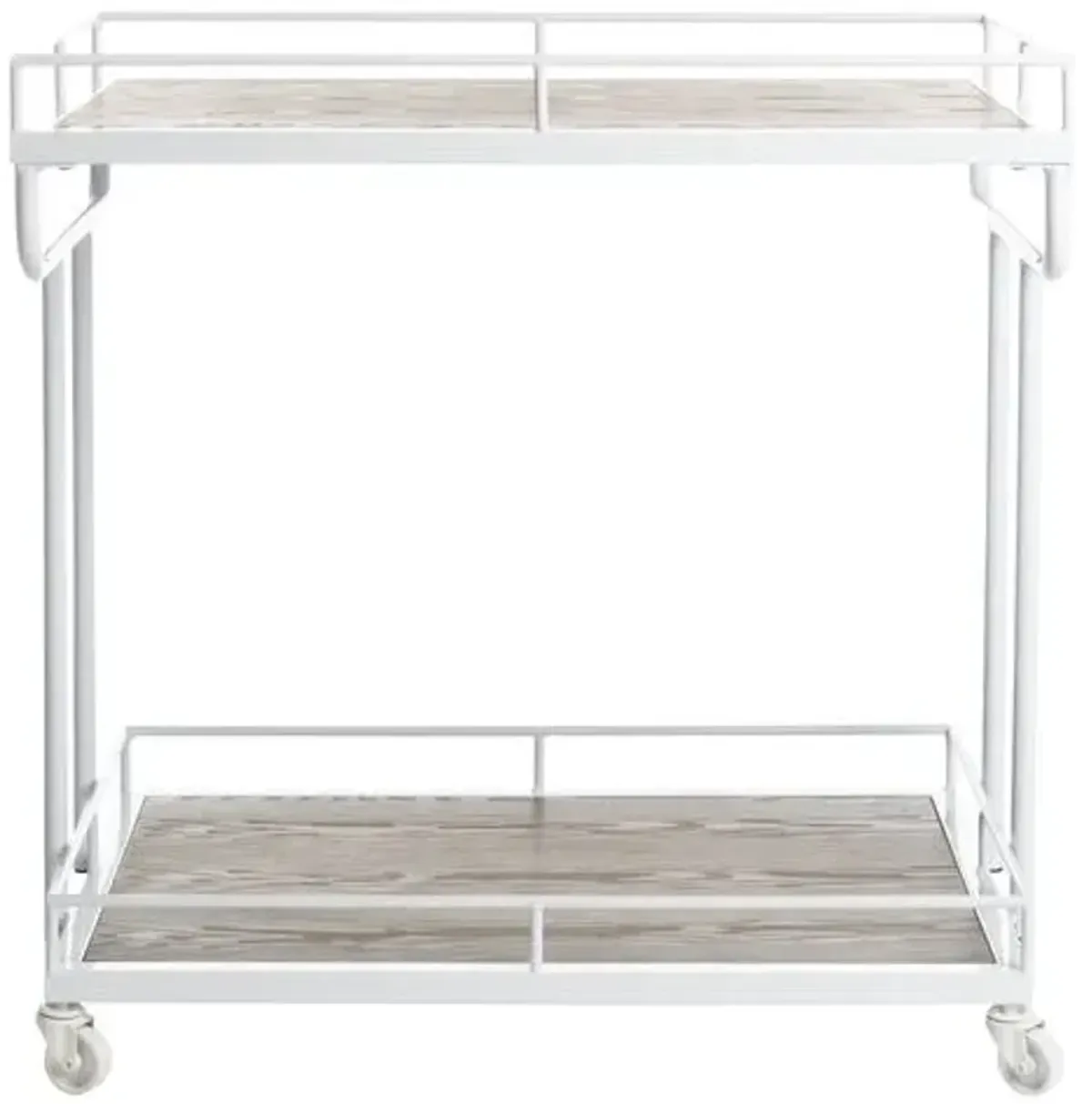 Daria Bar Cart - Rustic Oak/White - Gray