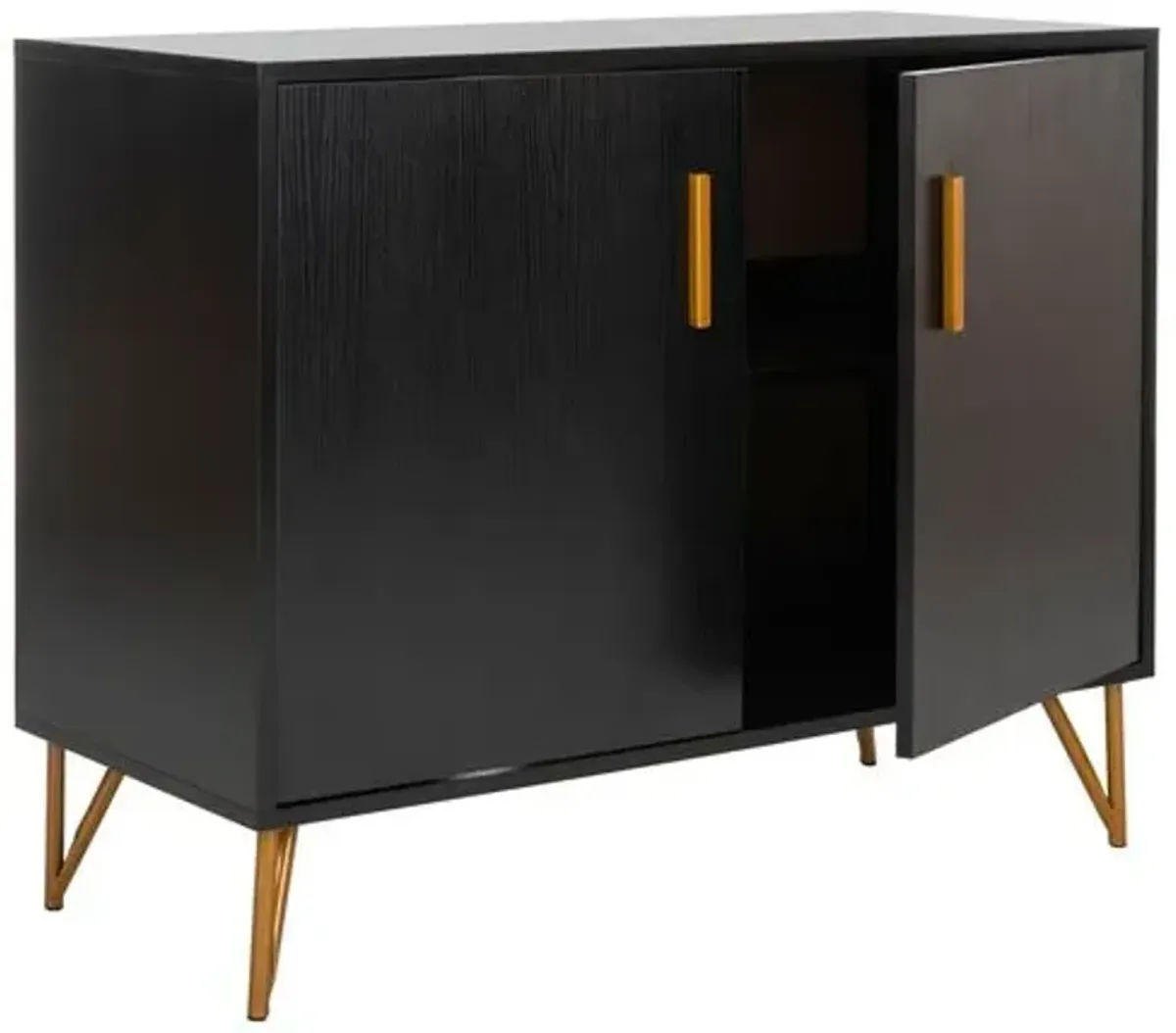 Maris Media Cabinet - Black/Gold