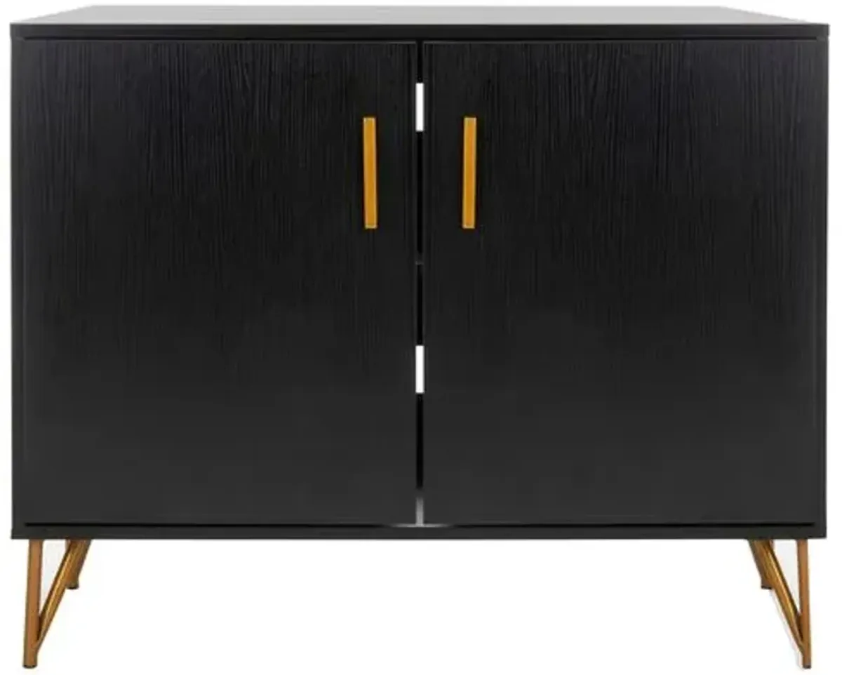 Maris Media Cabinet - Black/Gold