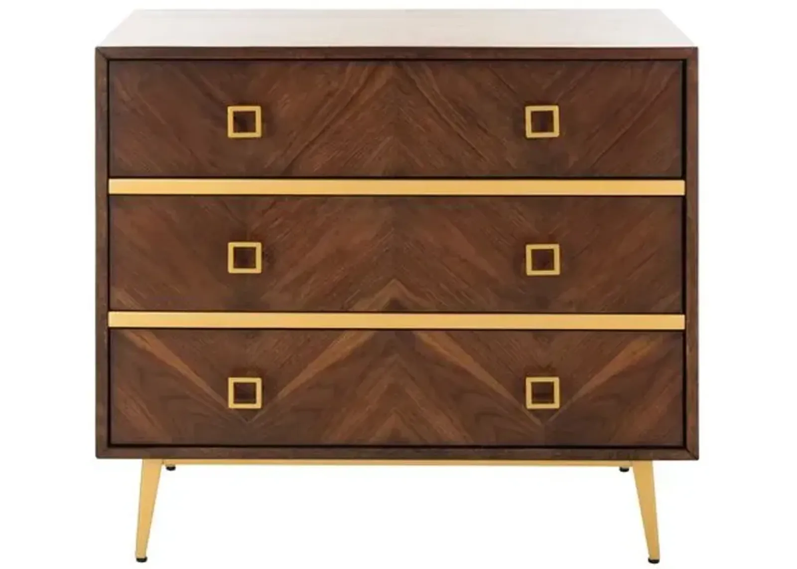 Ellis Nightstand - Walnut/Gold