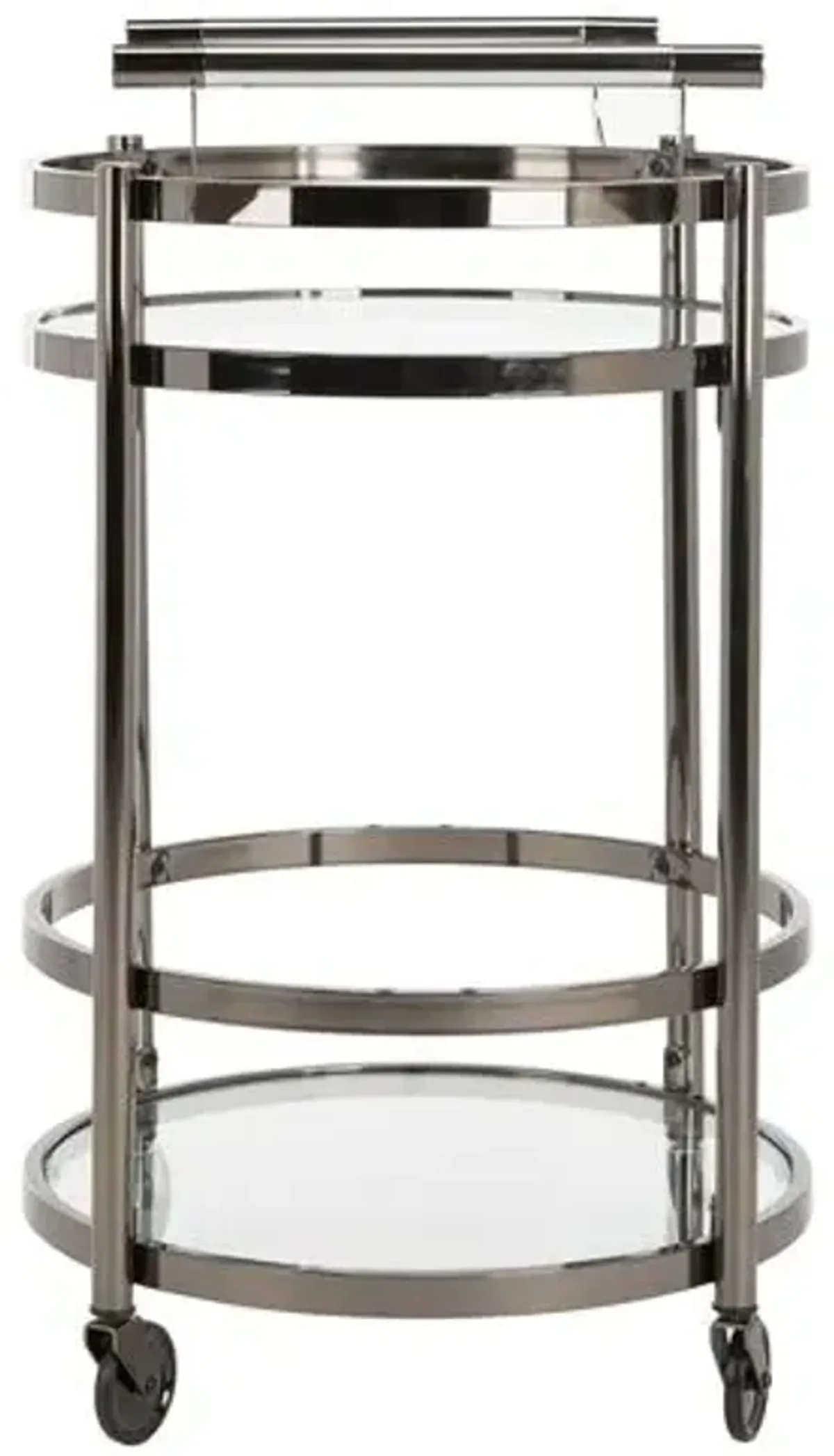 Carrey Bar Cart - Gunmetal - Silver