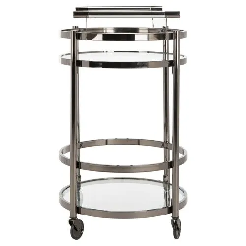 Carrey Bar Cart - Gunmetal - Silver