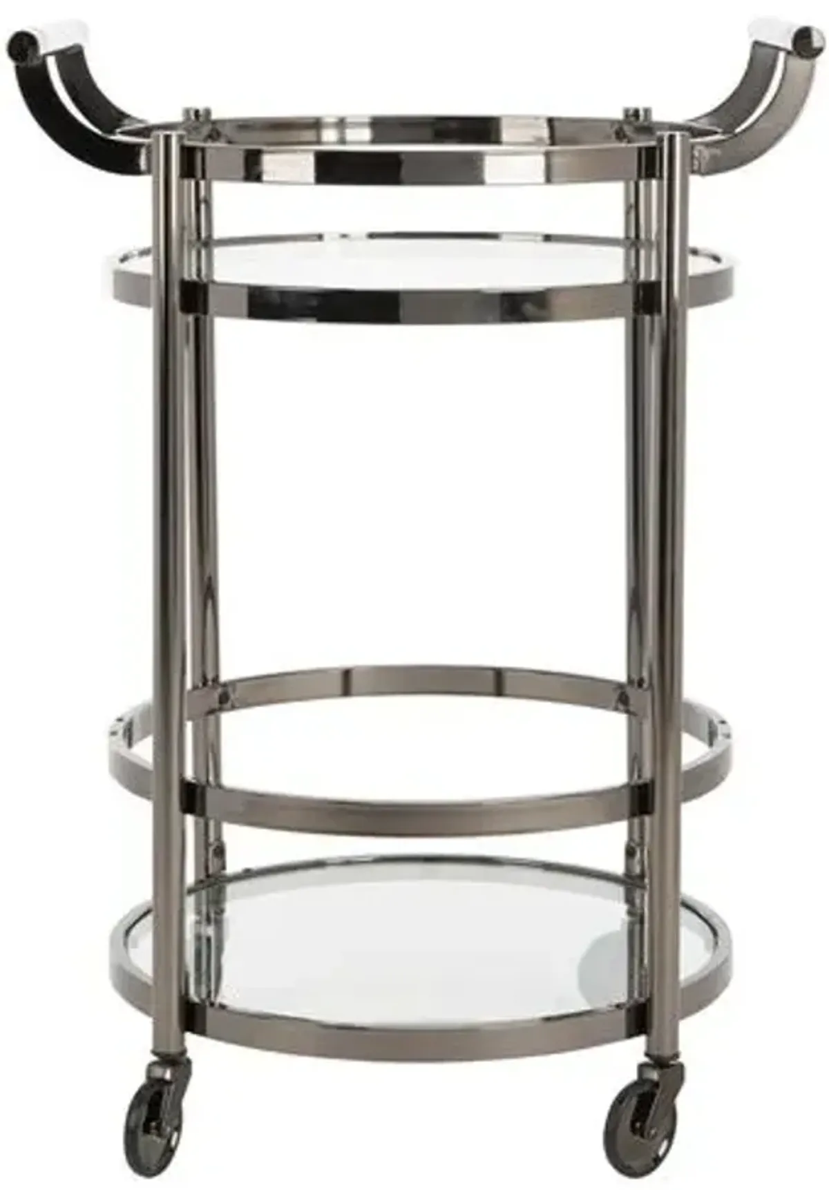 Carrey Bar Cart - Gunmetal - Silver