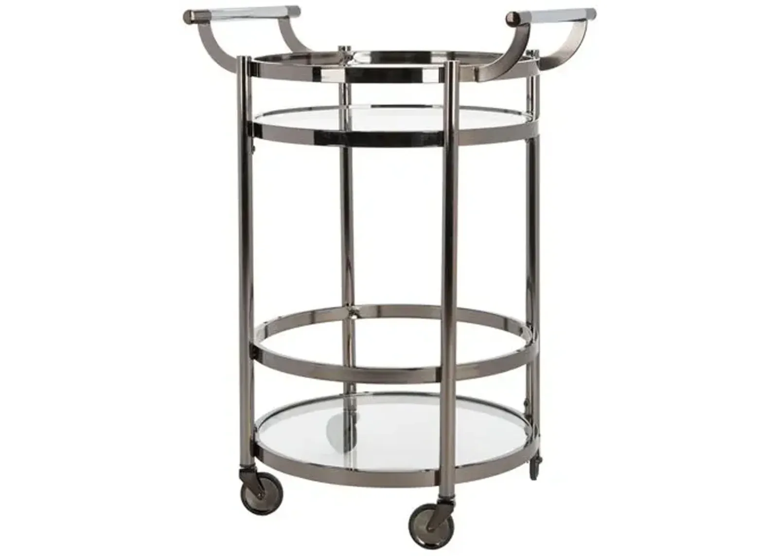 Carrey Bar Cart - Gunmetal - Silver