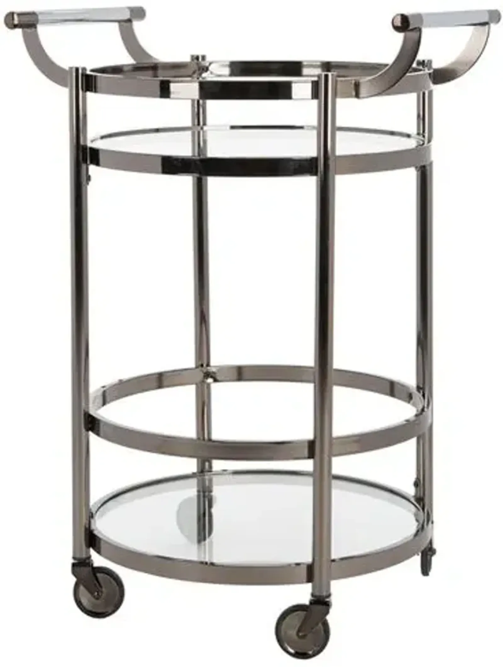 Carrey Bar Cart - Gunmetal - Silver