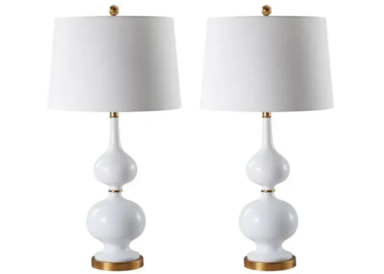 Set of 2 Grace Table Lamps - White/Gold