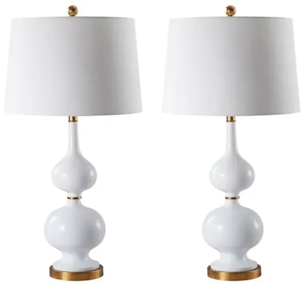 Set of 2 Grace Table Lamps - White/Gold