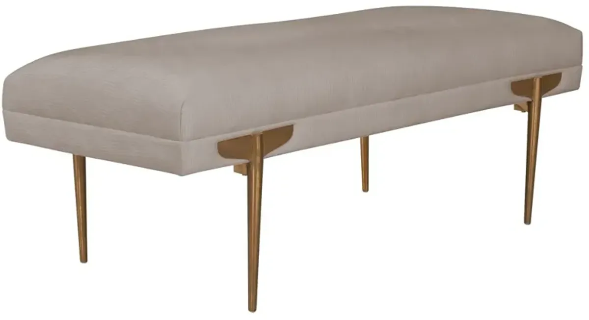 Paredes Bench, White Velvet