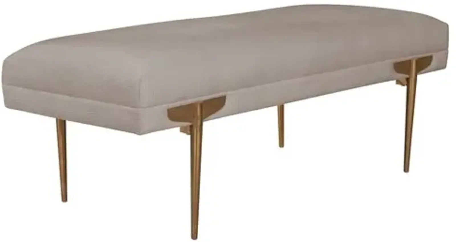 Vintage Paredes Bench - White Velvet