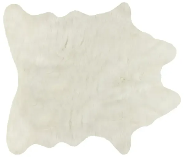 4'3"x5' Faux Cowhide Rug - Off-White - Ivory
