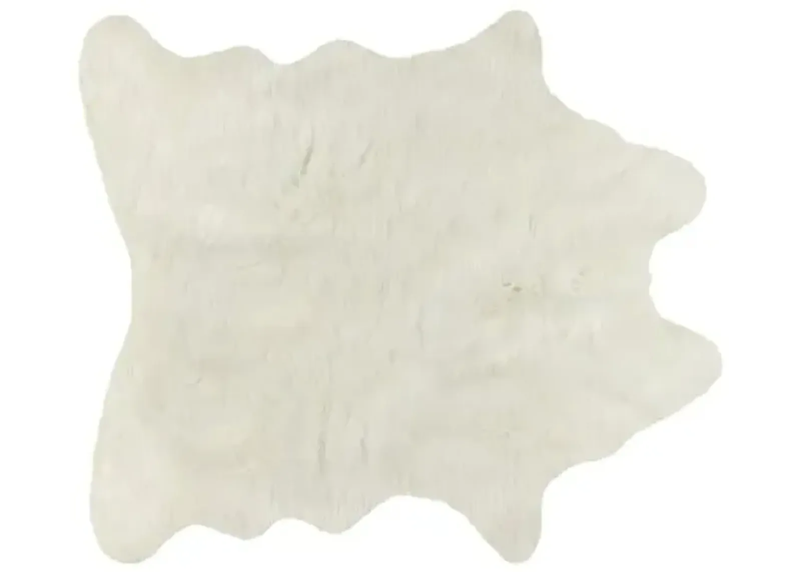 4'3"x5' Faux Cowhide Rug - Off-White - Ivory