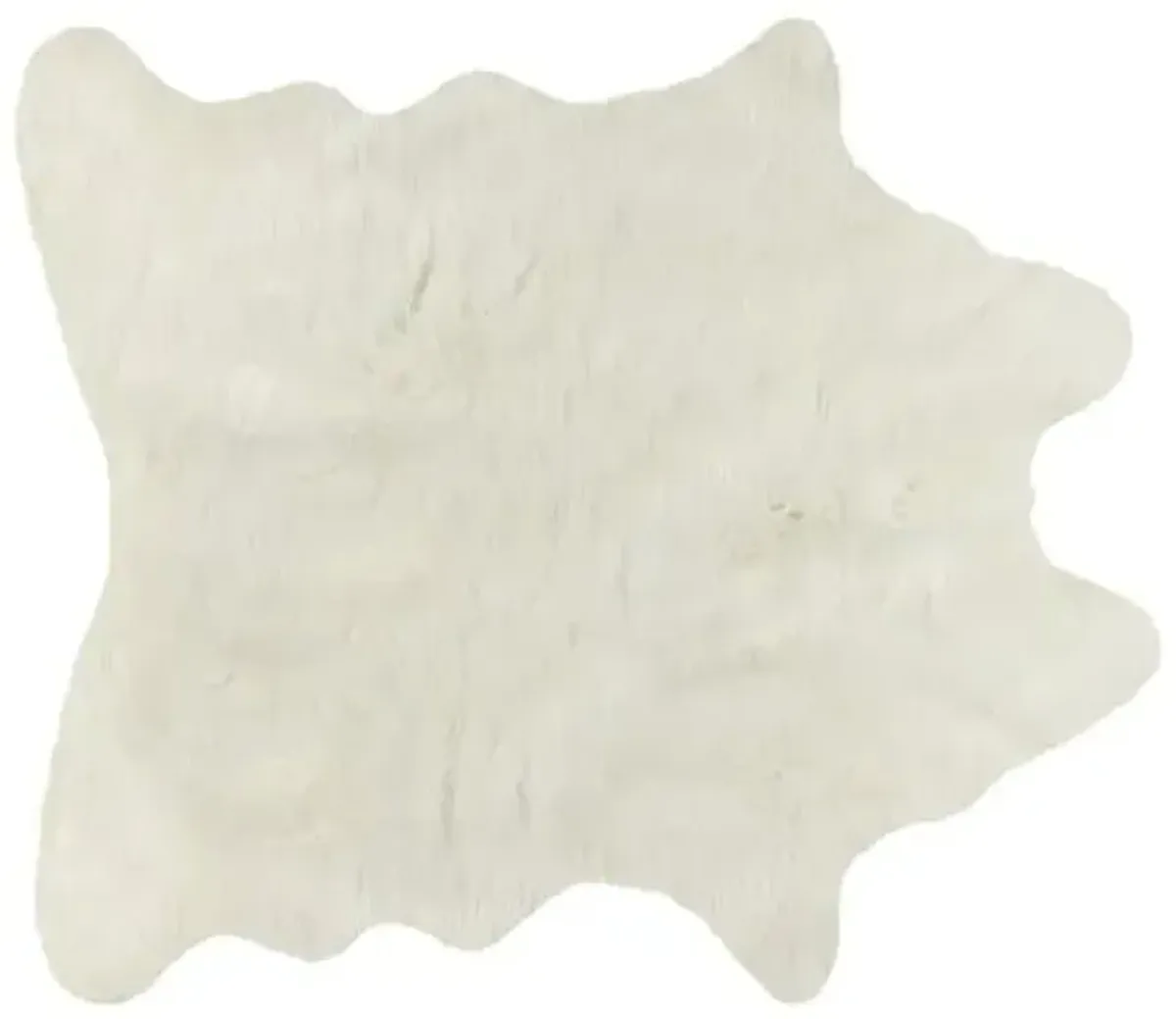 4'3"x5' Faux Cowhide Rug - Off-White - Ivory