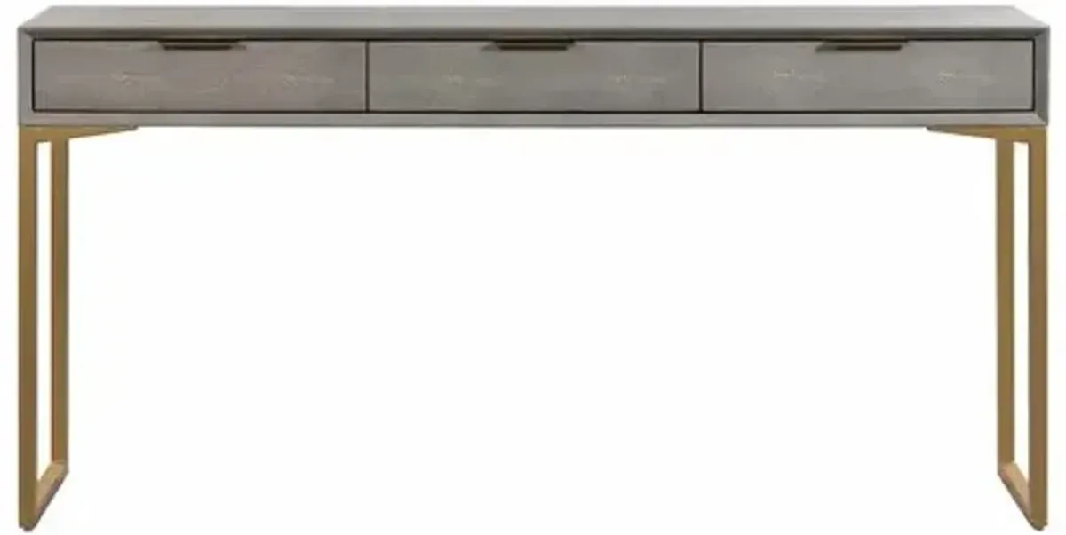 Sandy Console - Gray Shagreen - Handcrafted