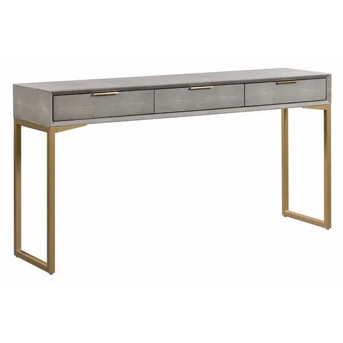 Sandy Console - Gray Shagreen - Handcrafted