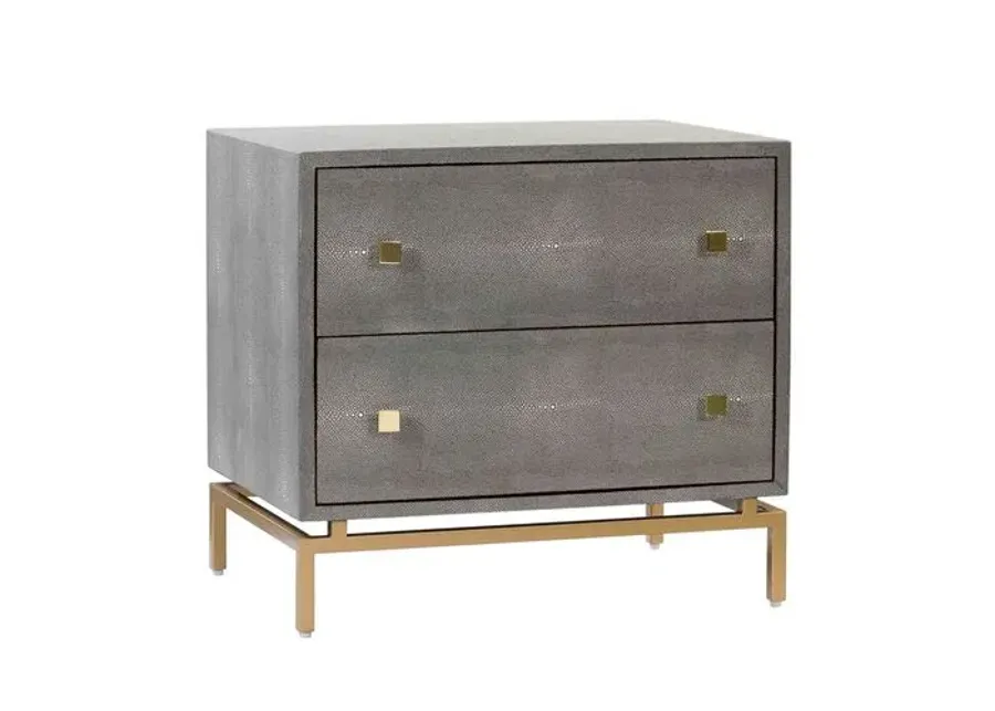 Sandy Nightstand - Gray Shagreen - Handcrafted