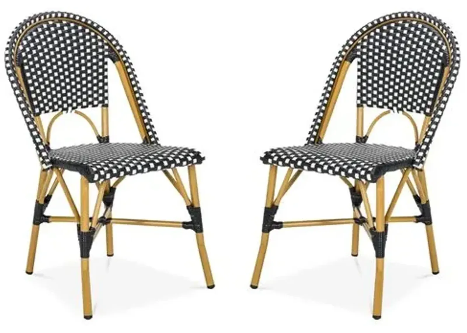 Set of 2 Salcha Outdoor Bistro Chairs - Black