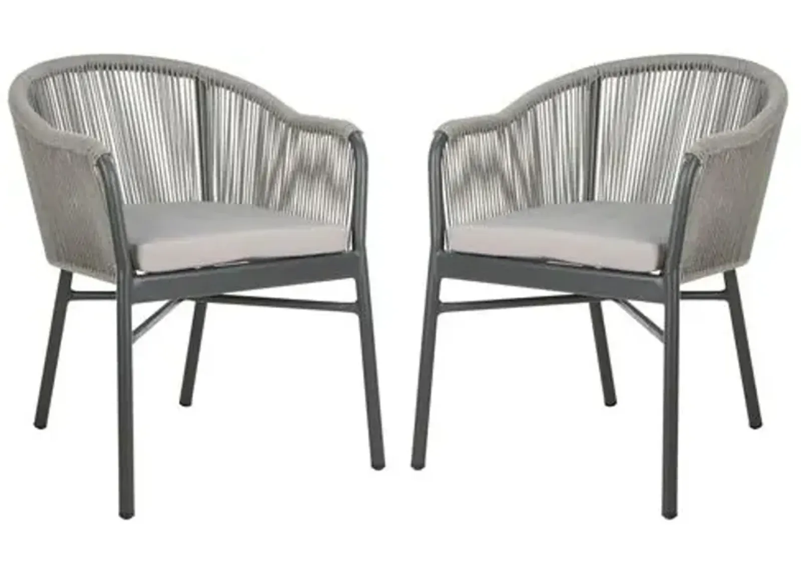 Set of 2 Nicolo Woven Outdoor Chairs - Gray