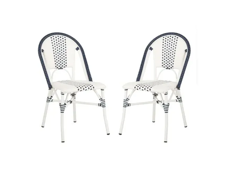 Set of 2 Zoya Stackable Chairs - White/Black