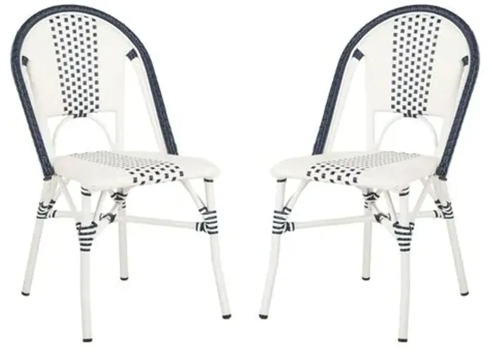 Set of 2 Zoya Stackable Chairs - White/Black