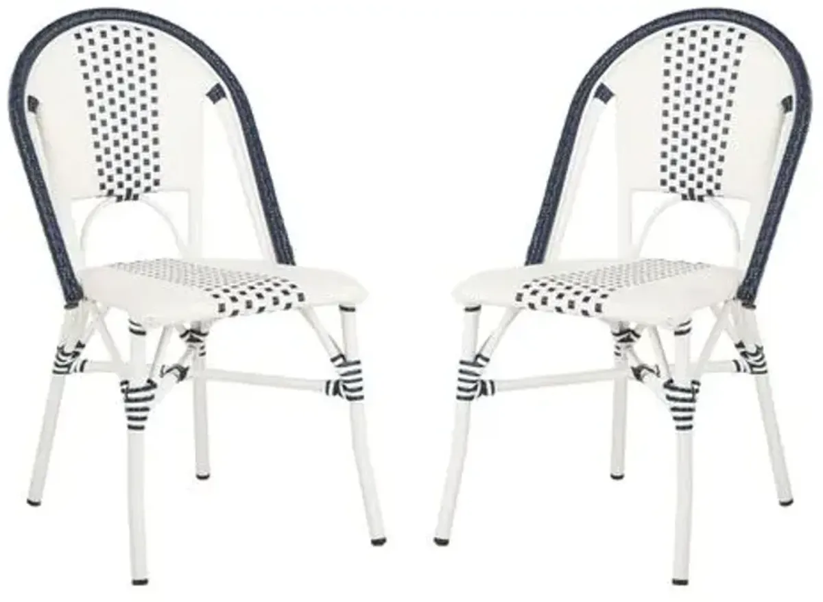 Set of 2 Zoya Stackable Chairs - White/Black