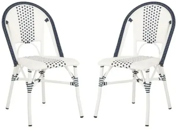 Set of 2 Zoya Stackable Chairs - White/Black