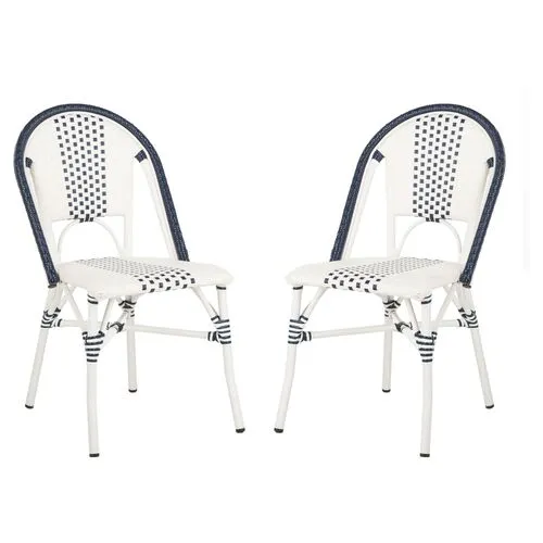 Set of 2 Zoya Stackable Chairs - White/Black