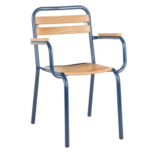 Set of 2 Rayton Stackable Chairs - Navy/Natural - Blue