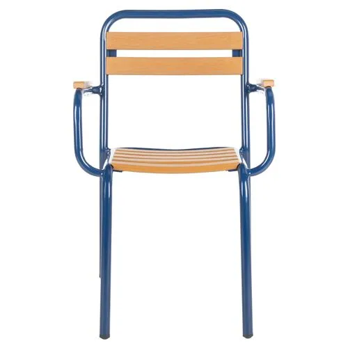 Set of 2 Rayton Stackable Chairs - Navy/Natural - Blue