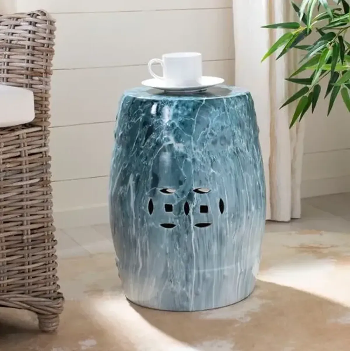 Gilroy Garden Stool - Turquoise