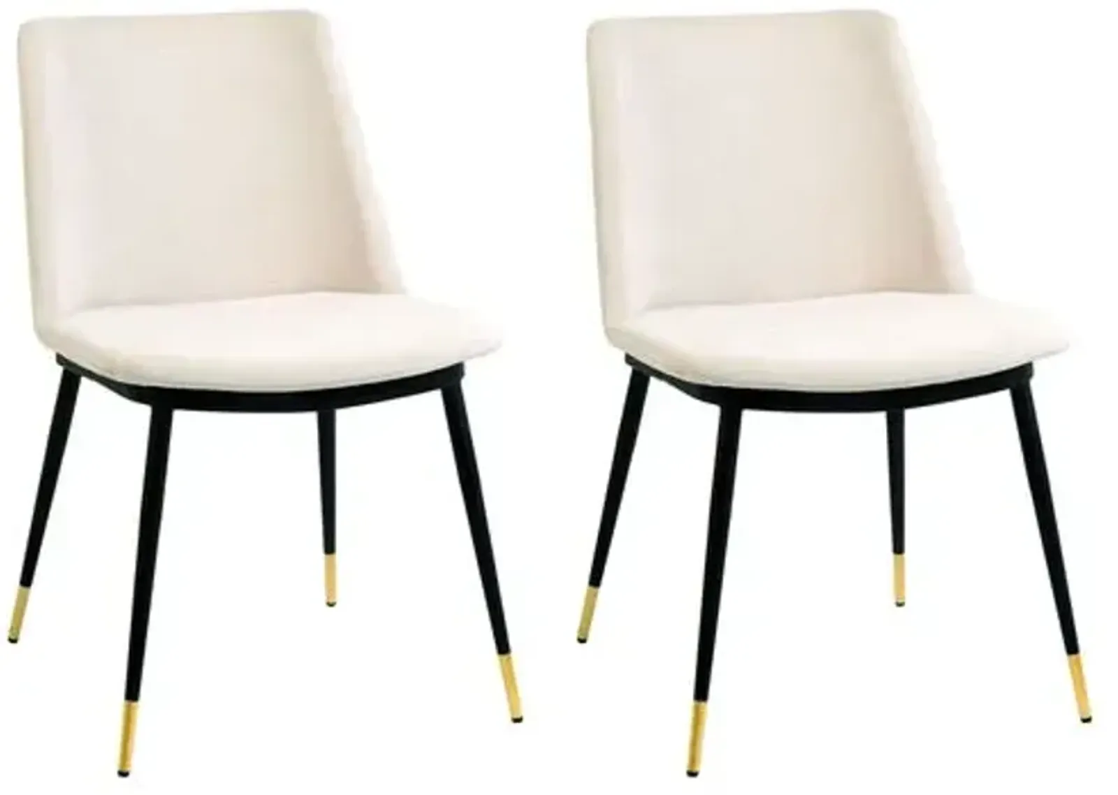 Set of 2 Elle Side Chairs - Cream Velvet