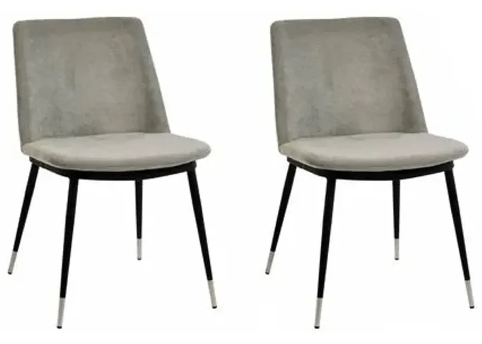 Set of 2 Elle Side Chairs - Gray Velvet