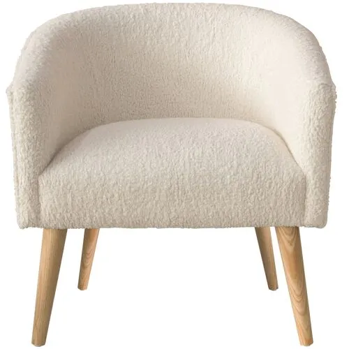 Leah Sheepskin Barrel Chair - Natural - Ivory