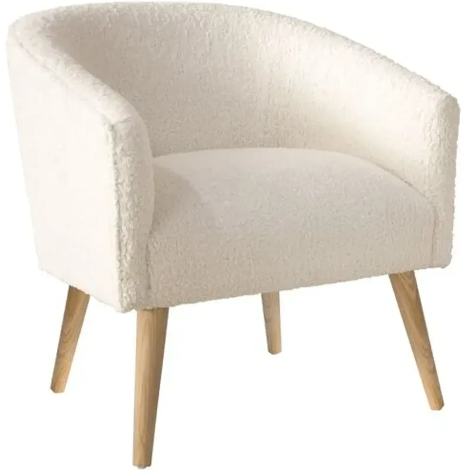 Leah Sheepskin Barrel Chair - Natural - Ivory