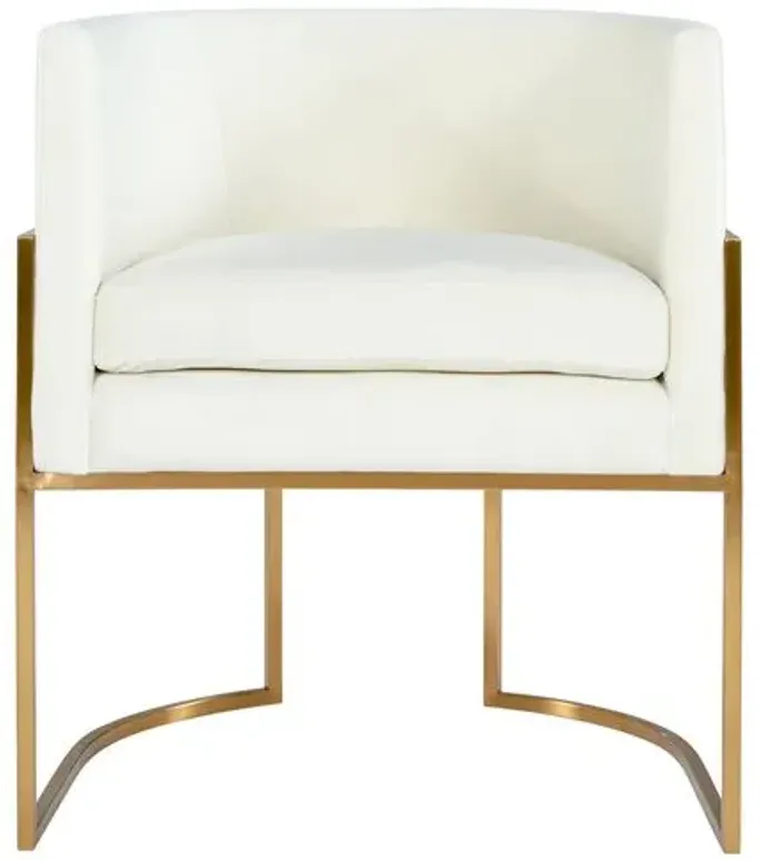 Giselle Side Chair - Cream Velvet - Ivory