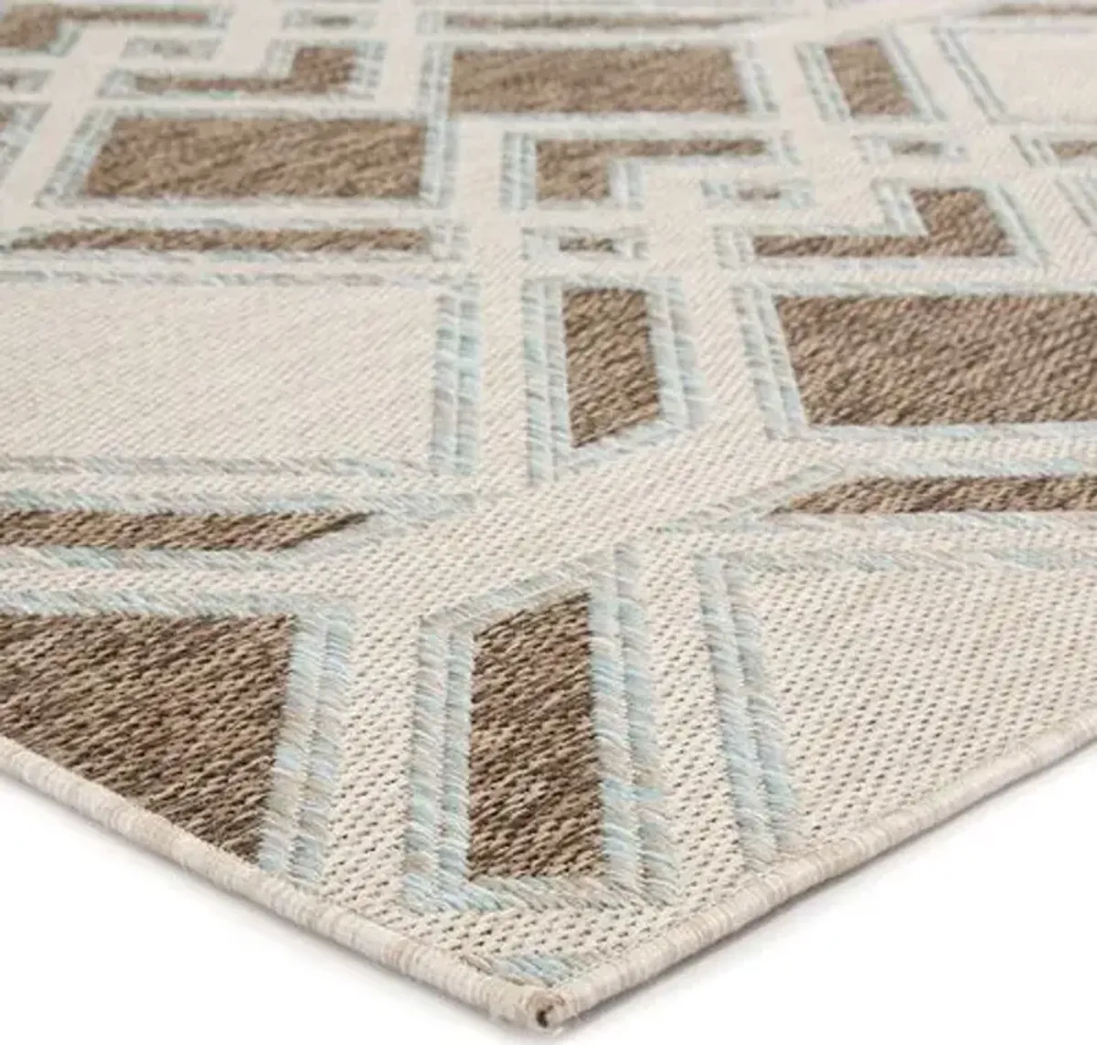 Samba Outdoor Rug - Brown/Light Blue - Nikki Chu - Brown