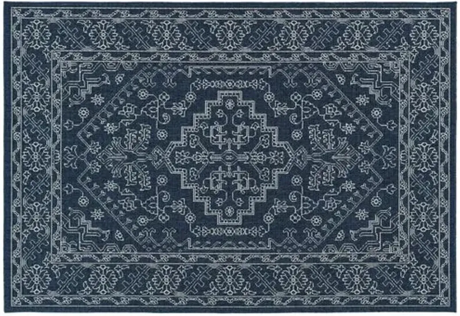 Shaili Outdoor Rug - Navy/White - Blue - Blue