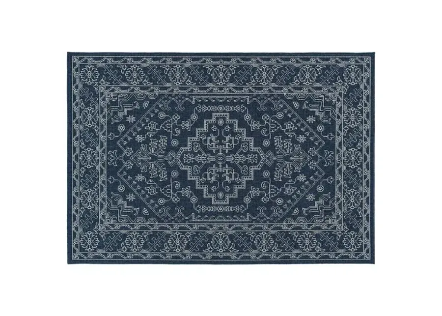 Shaili Outdoor Rug - Navy/White - Blue - Blue